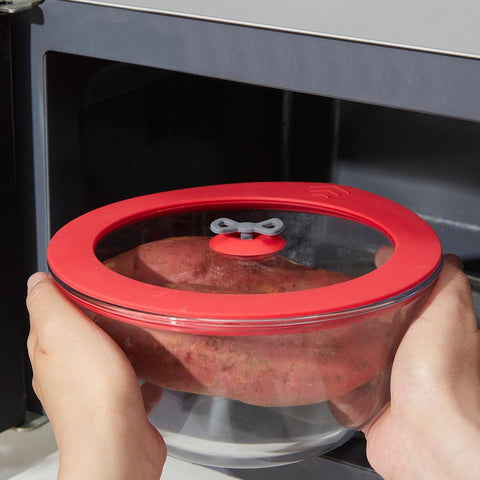Stackable mat helps organize lids in the fridge or cabinet
