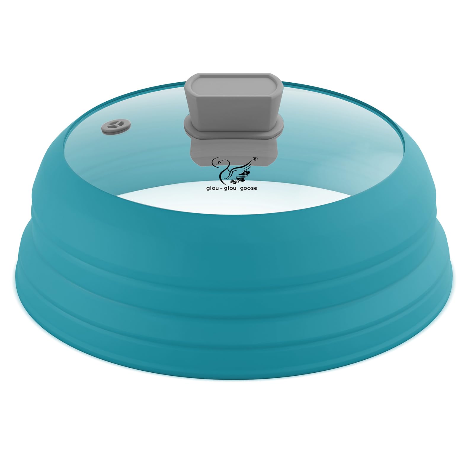 GLOU-GLOU GGG 11.8 in blue microwave splatter cover over a plate