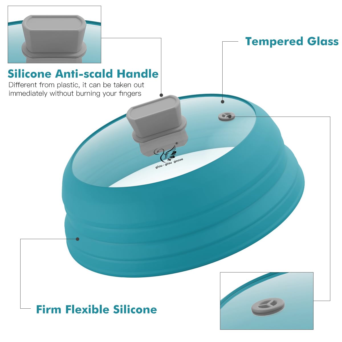 GLOU-GLOU GGG tempered glass lid with vented top