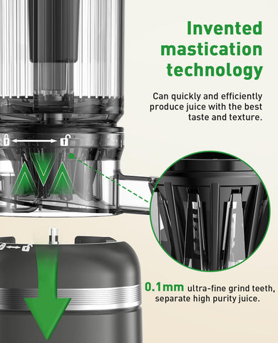 GlowWise easy-clean six-part design speeds up cleanup after juicing.