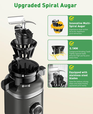 GlowWise juicer operates quietly with a DC motor for a calmer kitchen.