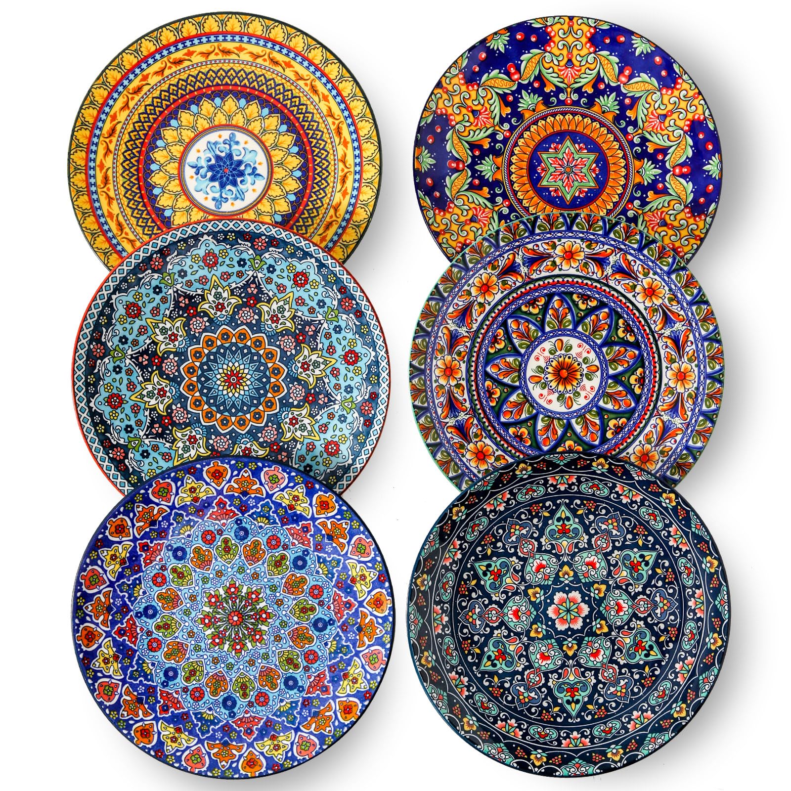 Glowworm bohemian dinner plate 10.5 inch with vibrant pattern for everyday meals