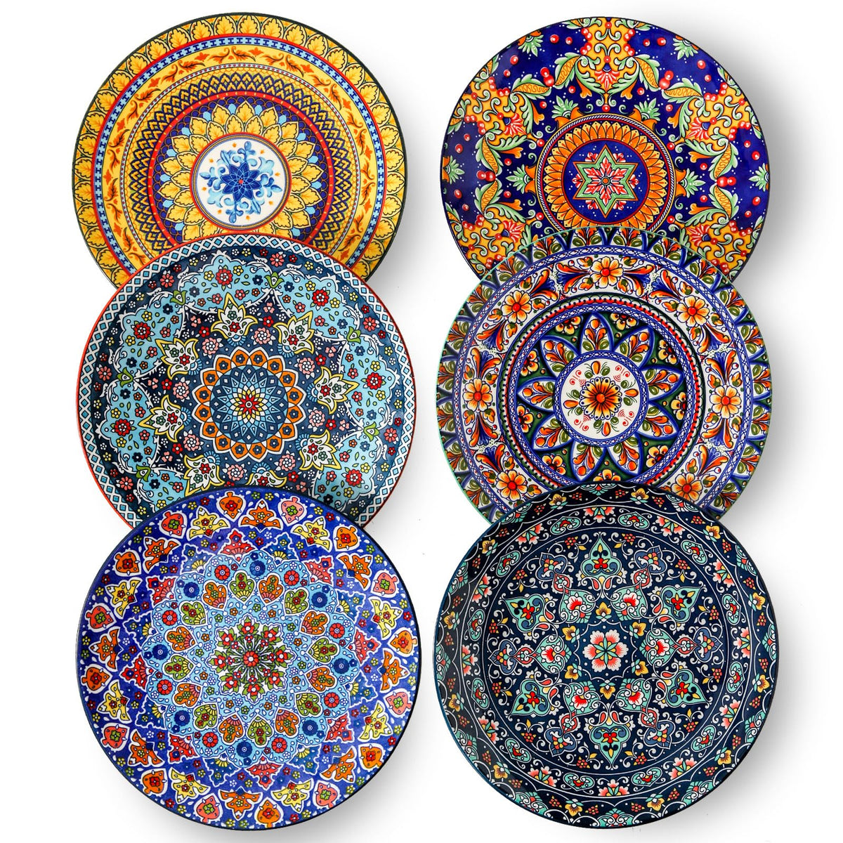 Glowworm bohemian dinner plate 10.5 inch with vibrant pattern for everyday meals