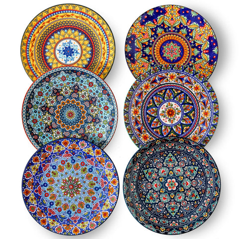 Glowworm bohemian dinner plate 10.5 inch with vibrant pattern for everyday meals