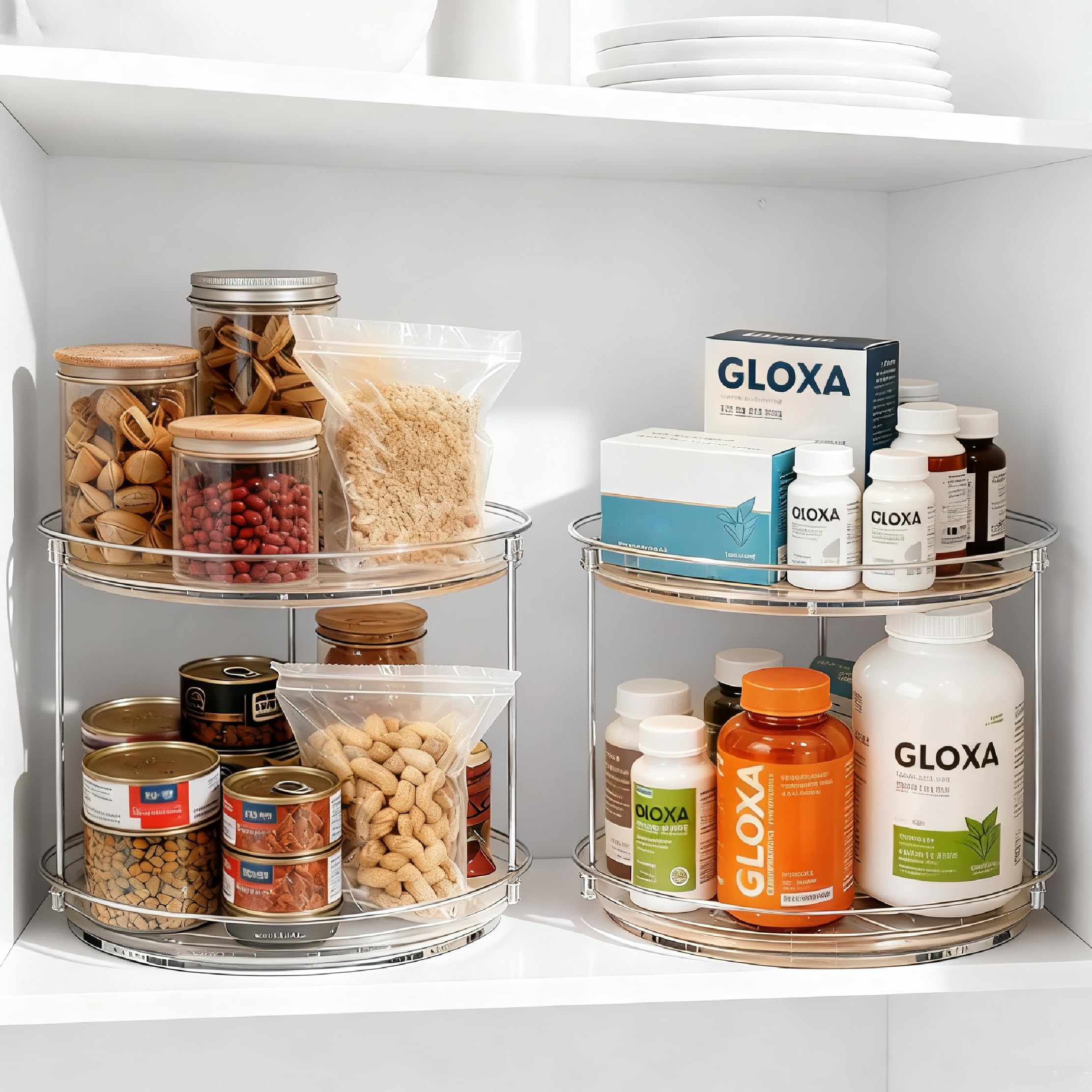 GLOXA stainless steel center pole adds sturdy, wobble-free support