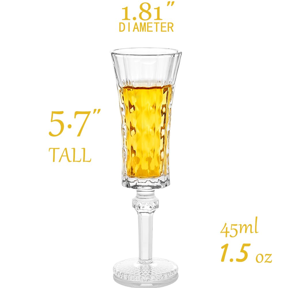 Glsairy crystal shot glasses 1.5 oz ideal for liqueurs and desserts