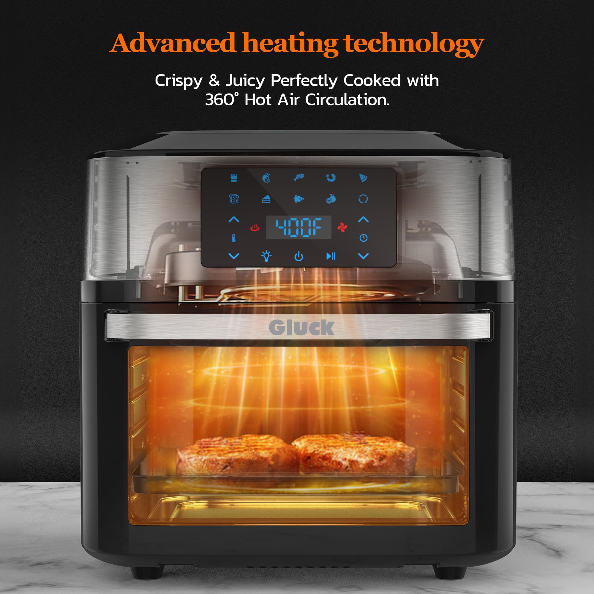 Gluck Air Fryer Oven drip tray for easy cleanup