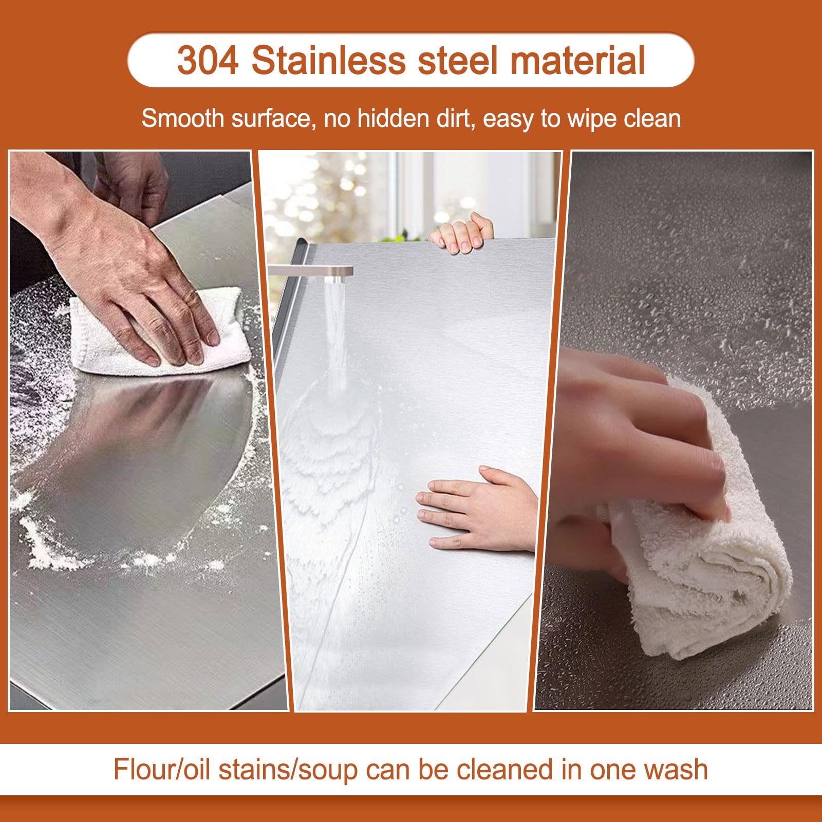 Glyncipher stainless steel board is dishwasher safe for quick cleanup.