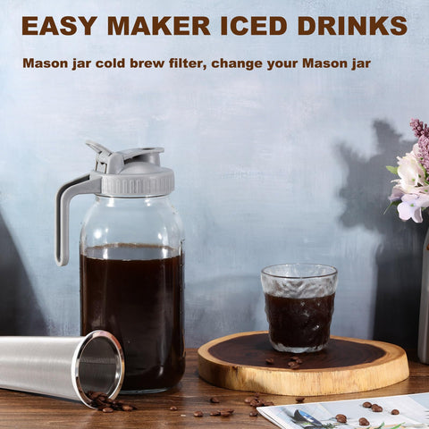 Glyntrof versatile mason jar brewing setup for cold brew and tea