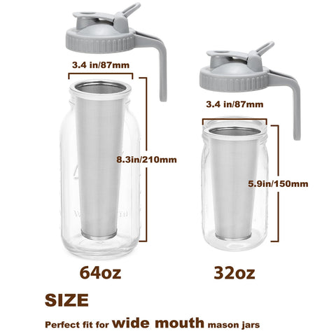 Glyntrof pour spout lid close-up showing leak-proof seal for convenient iced coffee pours.