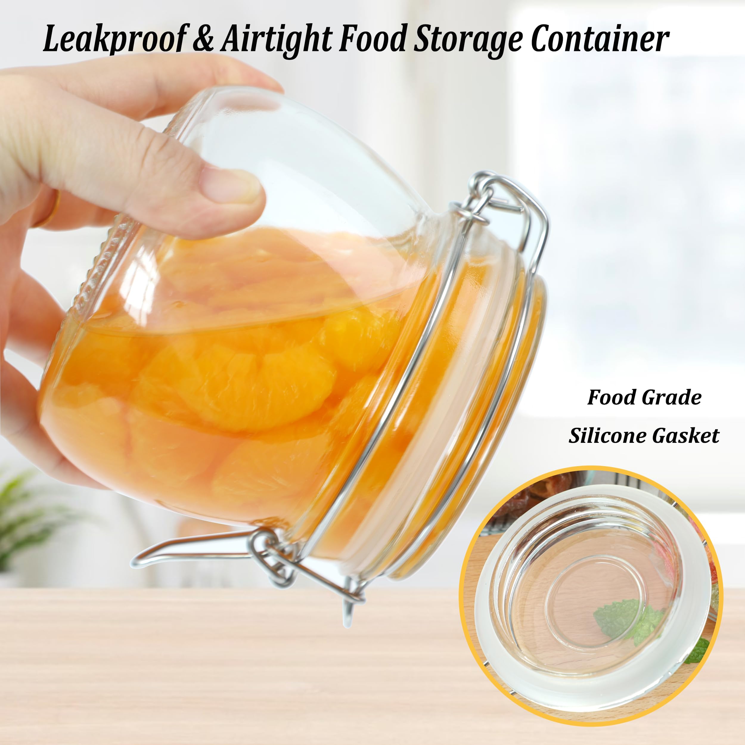 GMAEURL jars with stainless steel buckle closure for secure sealing.