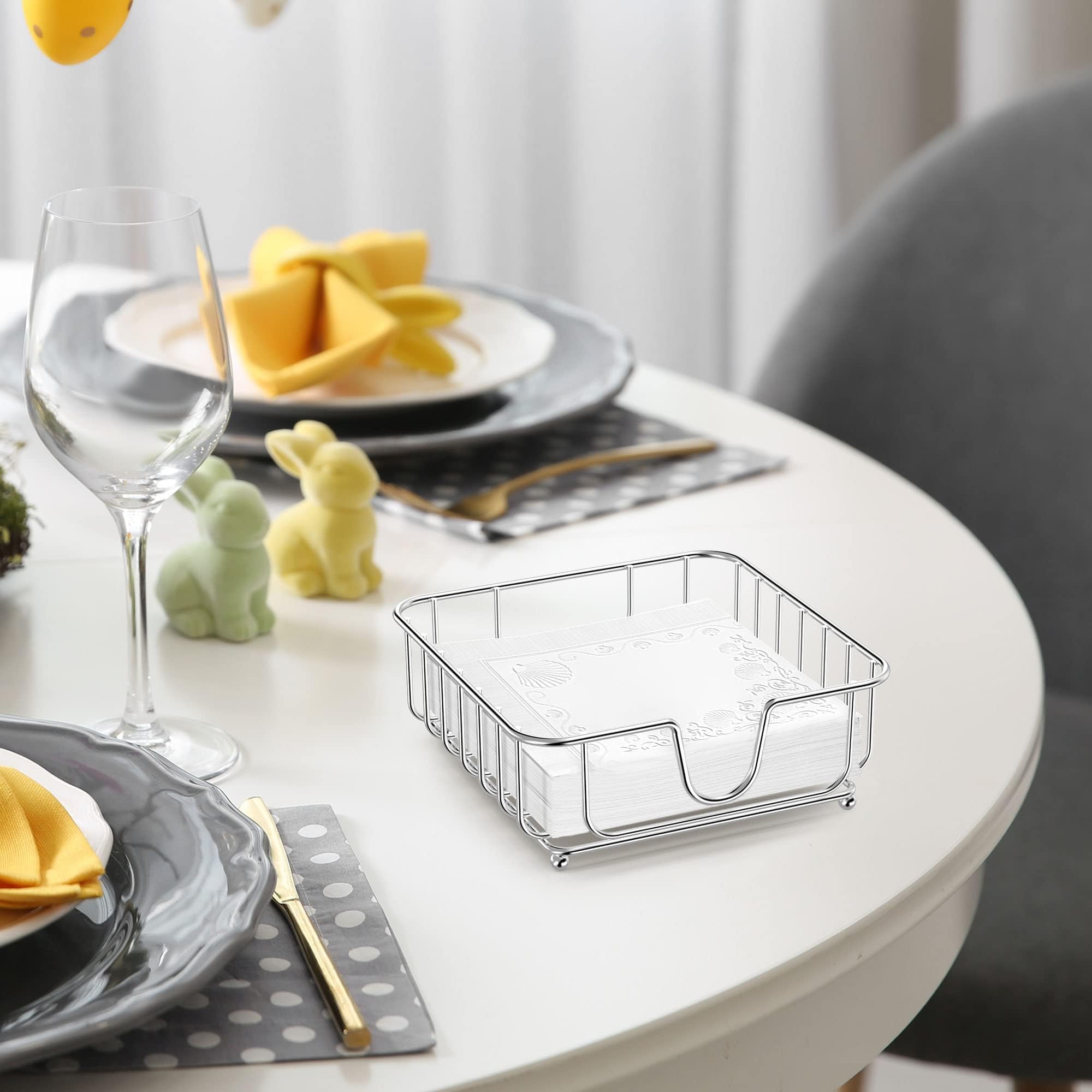 GMFINE napkin holder anti-slip feet prevent sliding on counters.