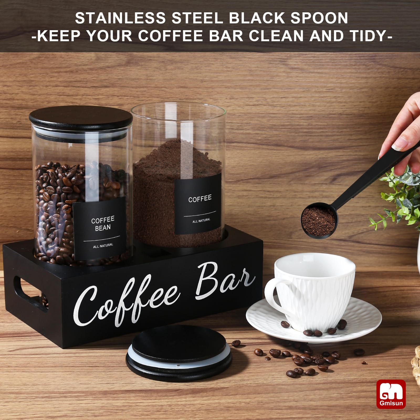 GMISUN label set helps organize coffee, sugar, and tea quickly