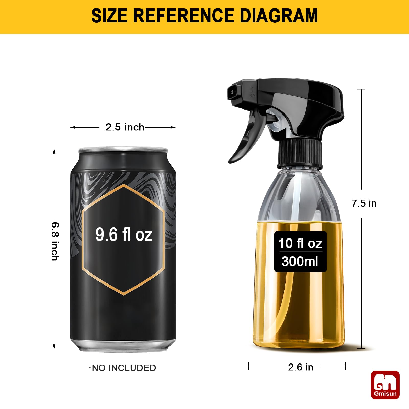 GMISUN Oil Sprayer horizontal fan spray for even coating on pans and foods.
