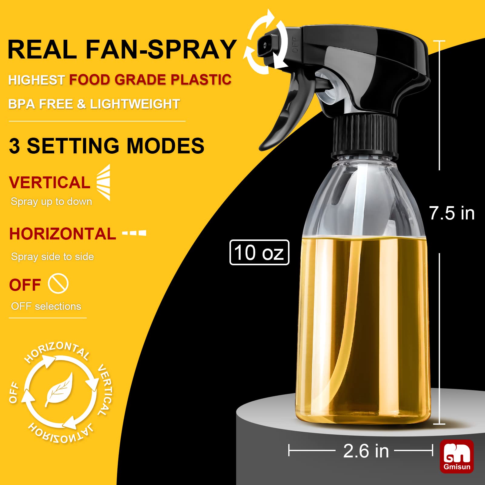 GMISUN Oil Sprayer with three modes and two dispensing options for versatile seasoning.