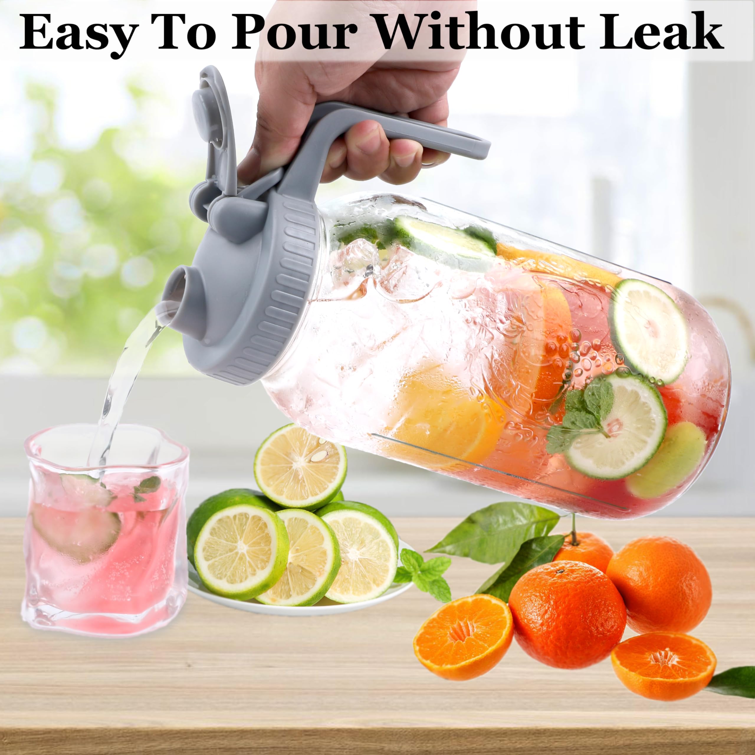 GMSWEET Mason pitcher airtight seal keeps drinks fresh longer