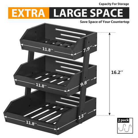 Gmtsl bamboo bread and snack organizer neatly displaying items
