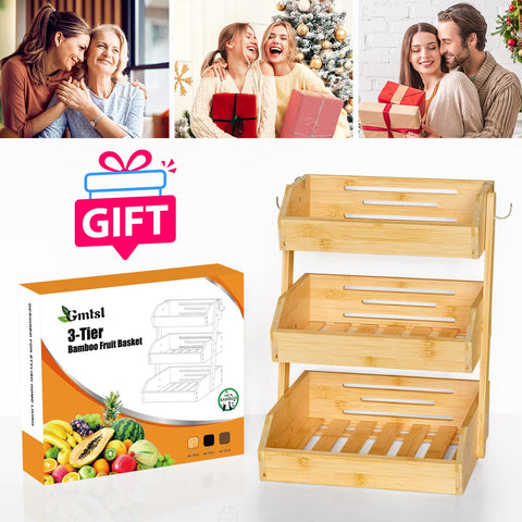 Gmtsl fruit basket with non-slip pads protects countertops.
