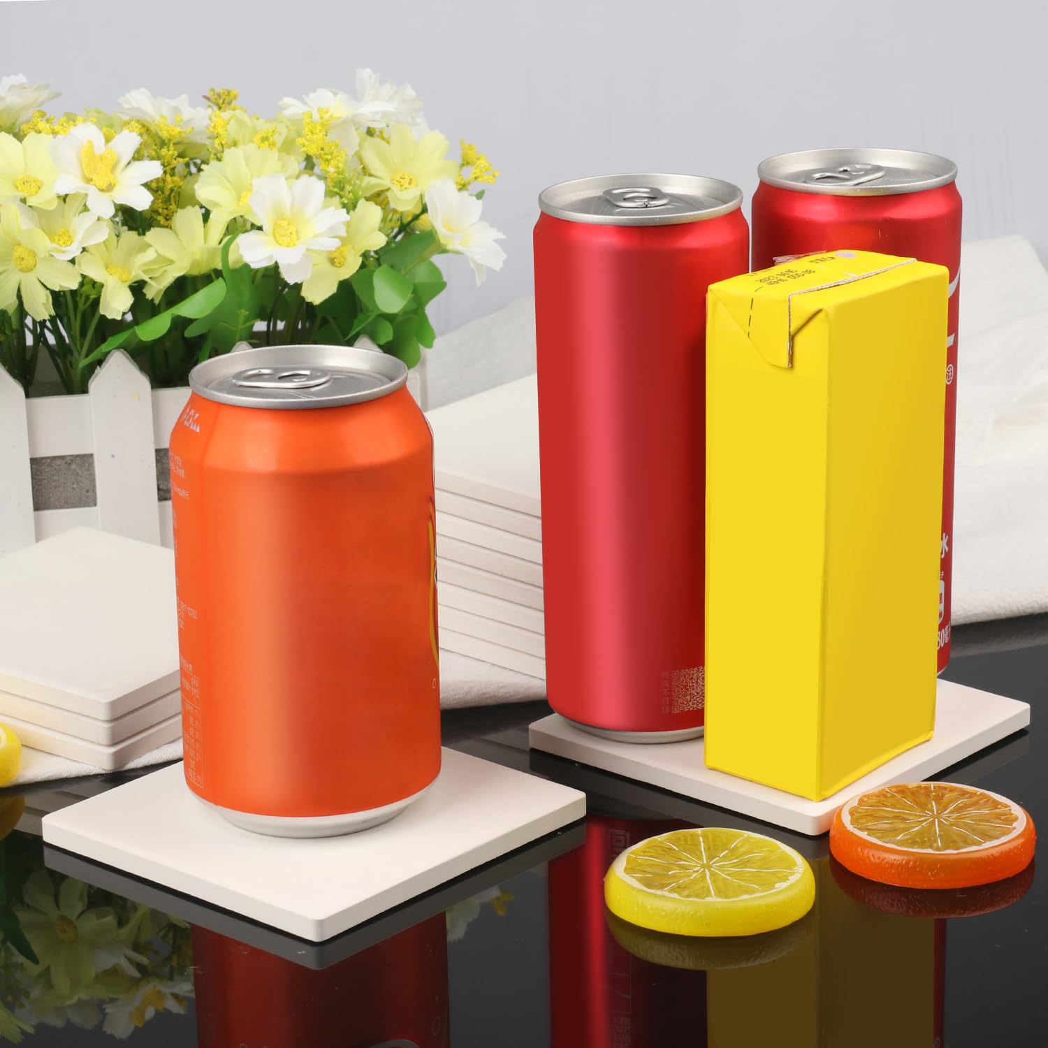 GNIEMCKIN absorbent ceramic coaster manages moisture effectively