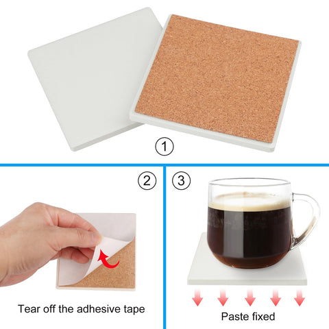 GNIEMCKIN cork backing pad keeps coasters stable and scratch-free