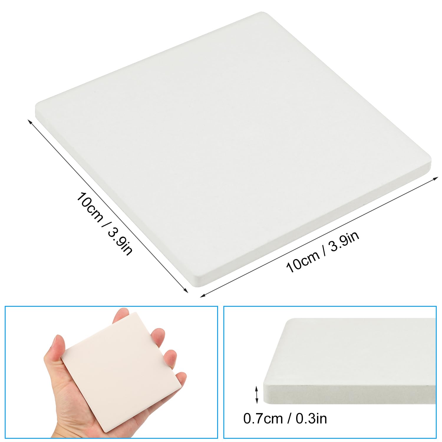 GNIEMCKIN unglazed white ceramic tile ideal for DIY art