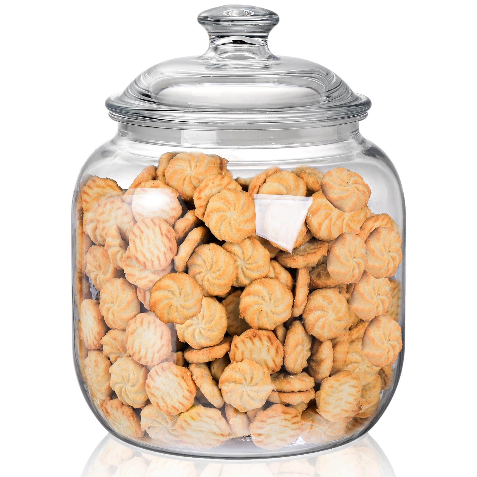 Goaste 135oz acrylic cookie jar with airtight lid preserves freshness and shows contents clearly.