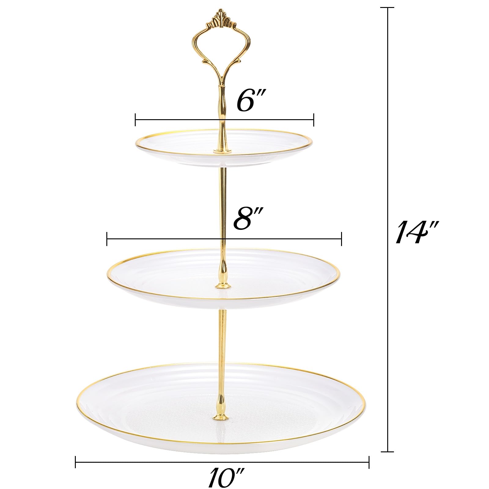 Goaste 3 Pack Tiered Cupcake Stand different sizes show versatile display options for cupcakes and cookies