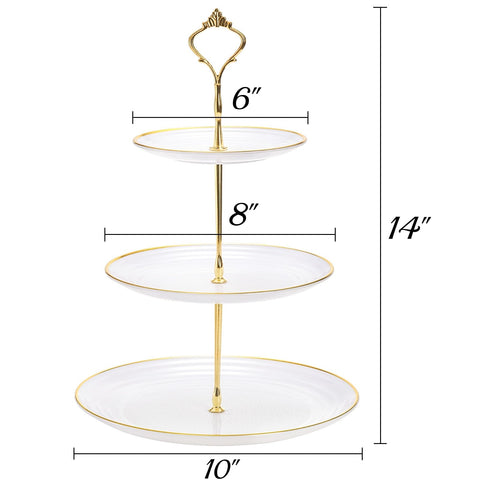 Goaste 3 Pack Tiered Cupcake Stand different sizes show versatile display options for cupcakes and cookies