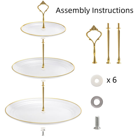 Goaste 3 Pack Tiered Cupcake Stand durable food-grade plastic ensures long-lasting use