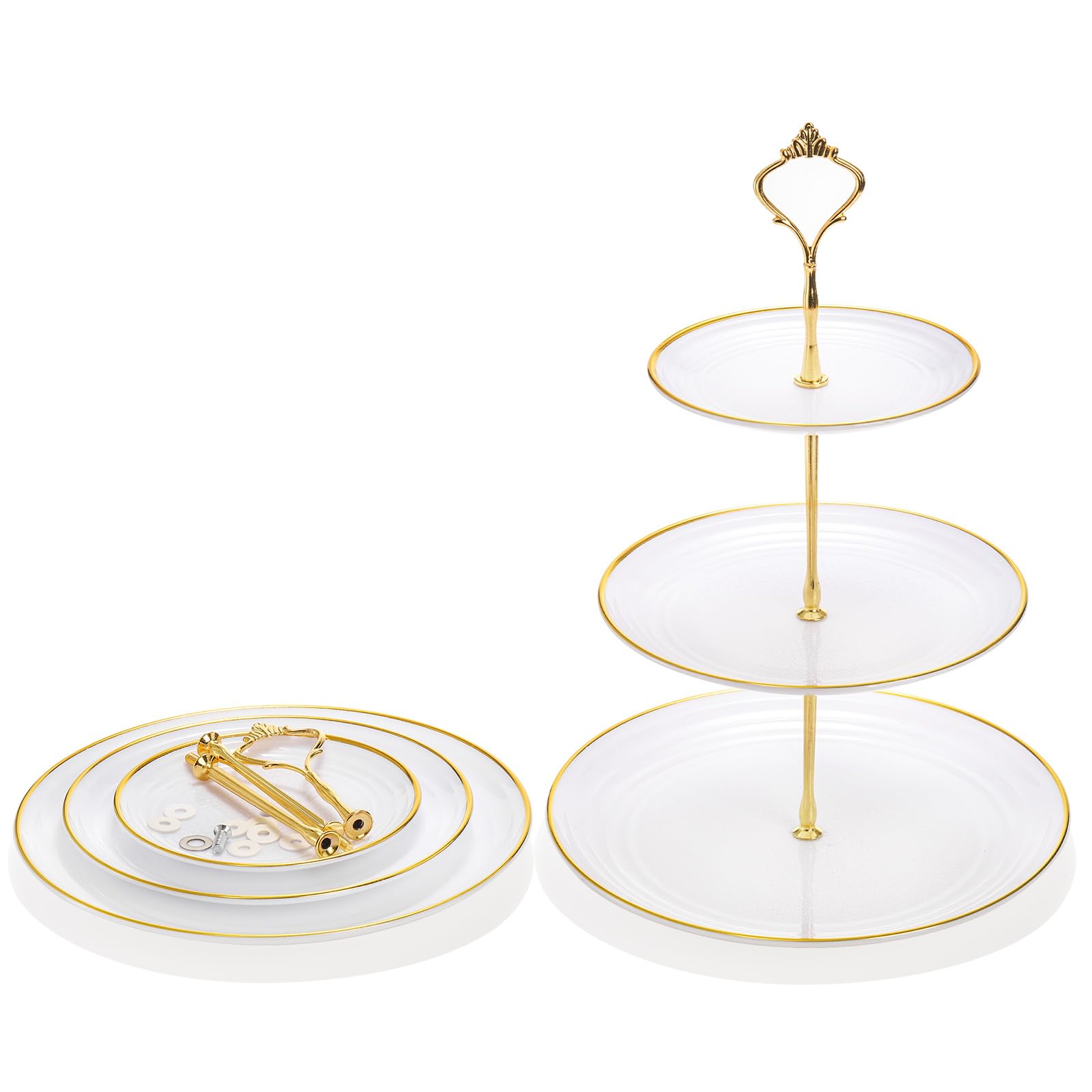 Goaste 3 Pack Tiered Cupcake Stand pull ring bracket enables easy transport and repositioning