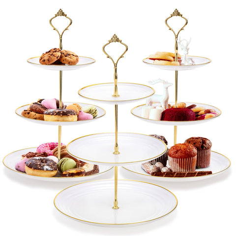 Goaste 3 Pack Tiered Cupcake Stand top view for elegant dessert display