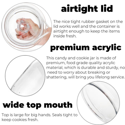 Goaste airtight lid with silicone gasket keeps contents fresh and odors contained.