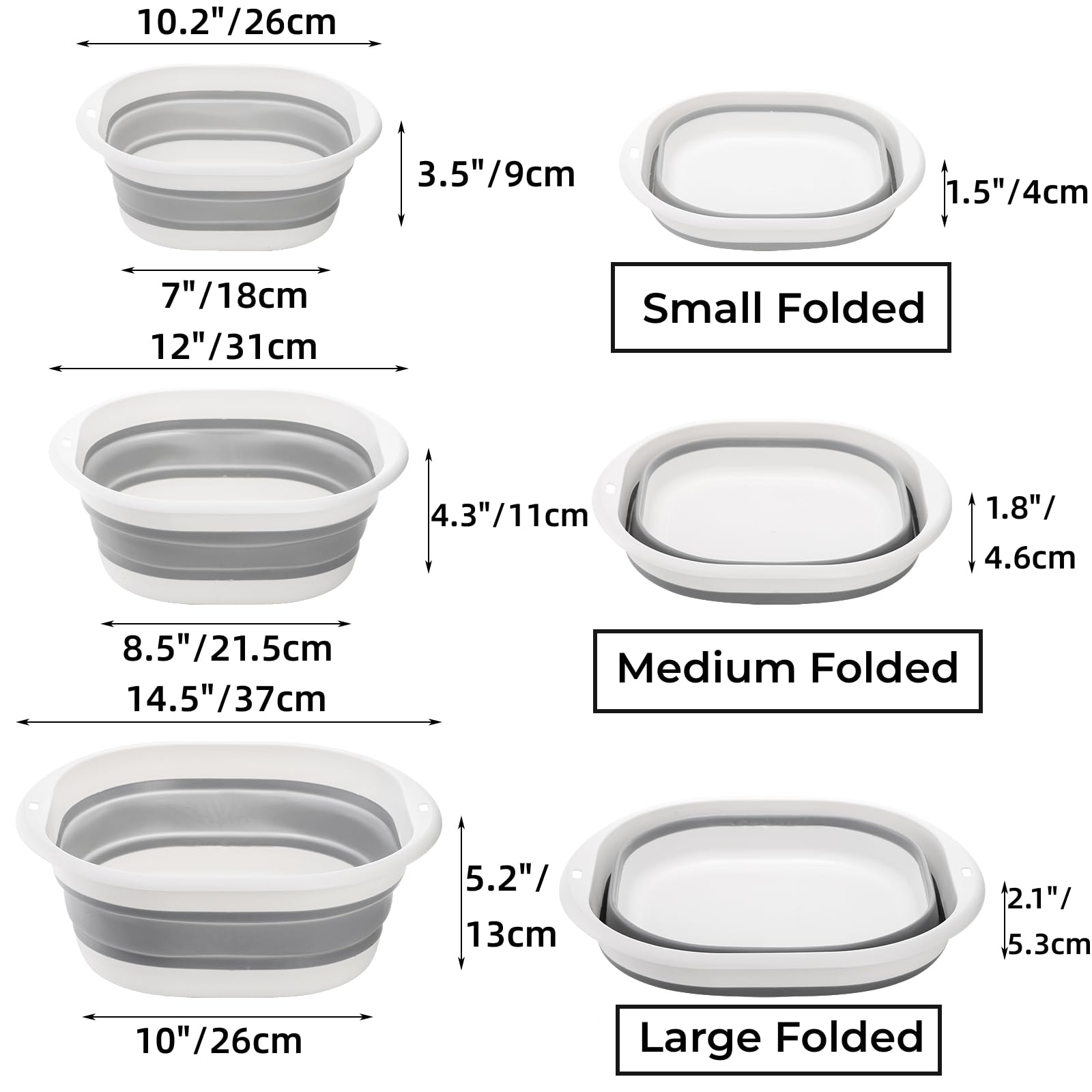 Goaste collapsible wash basin medium for handwashing and small loads