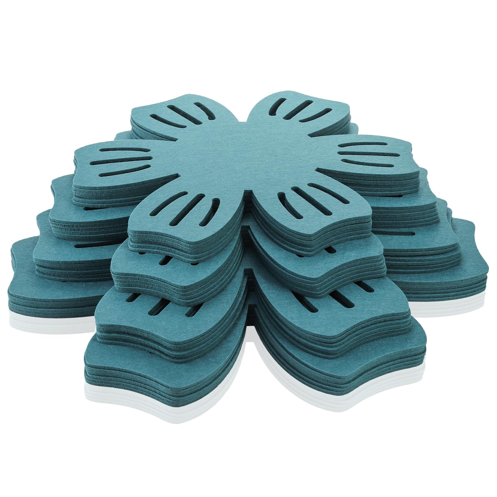 Goaste cyan pan protectors brighten kitchen organization.