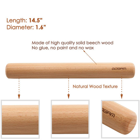 GOBAM rolling pin for pasta dough to create thin, consistent sheets
