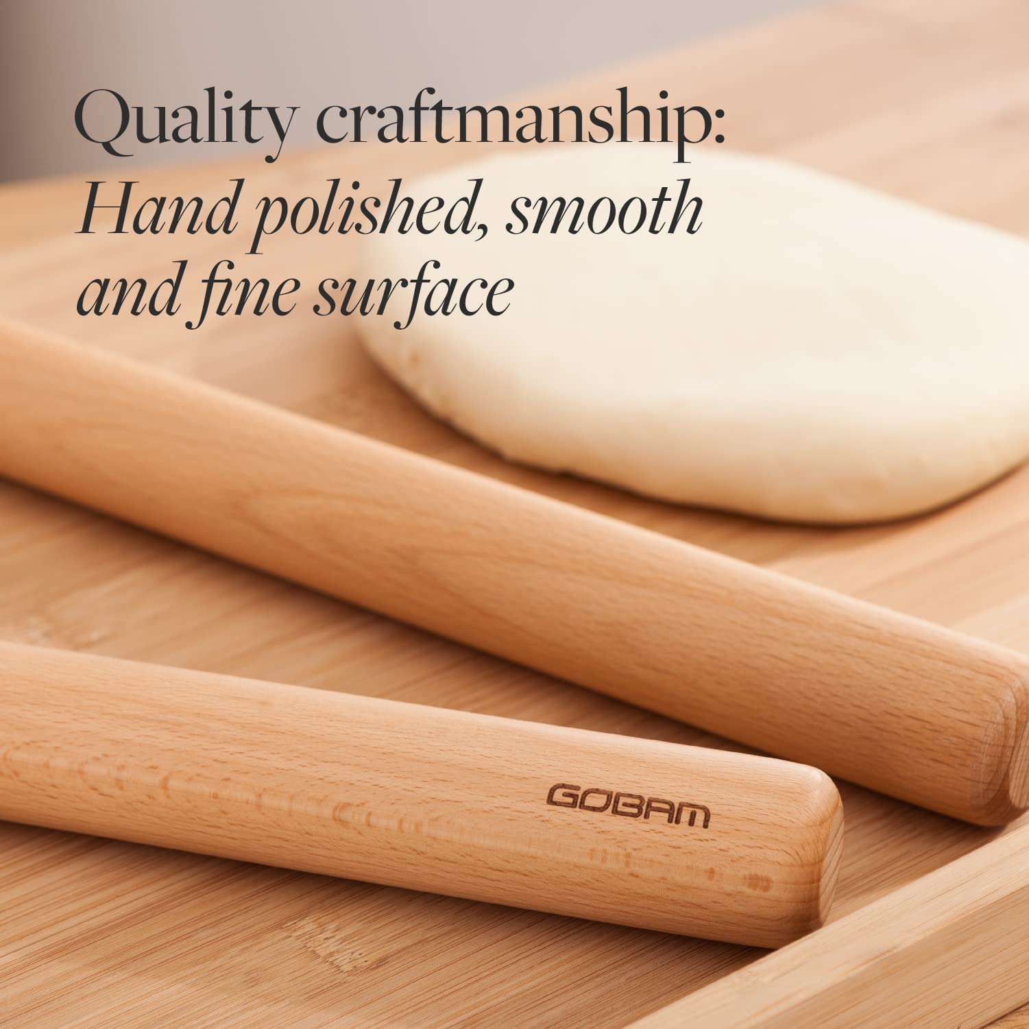 GOBAM Wood Rolling Pin cleans easily by hand wash and pat dry.