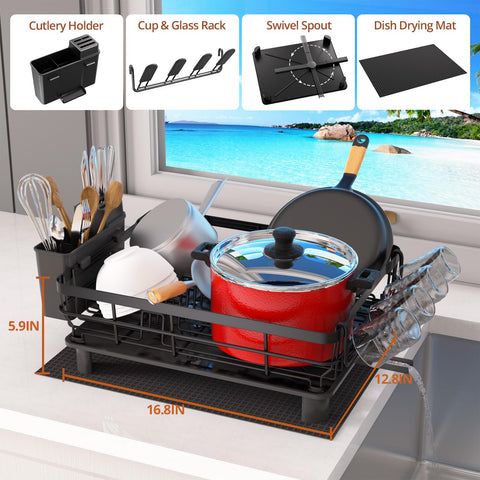 Godboat rotatable draining tray guides water into sink