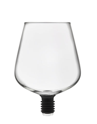 Godinger ChugMate bottle topper inserted into a bottle for quick sipping on the go.