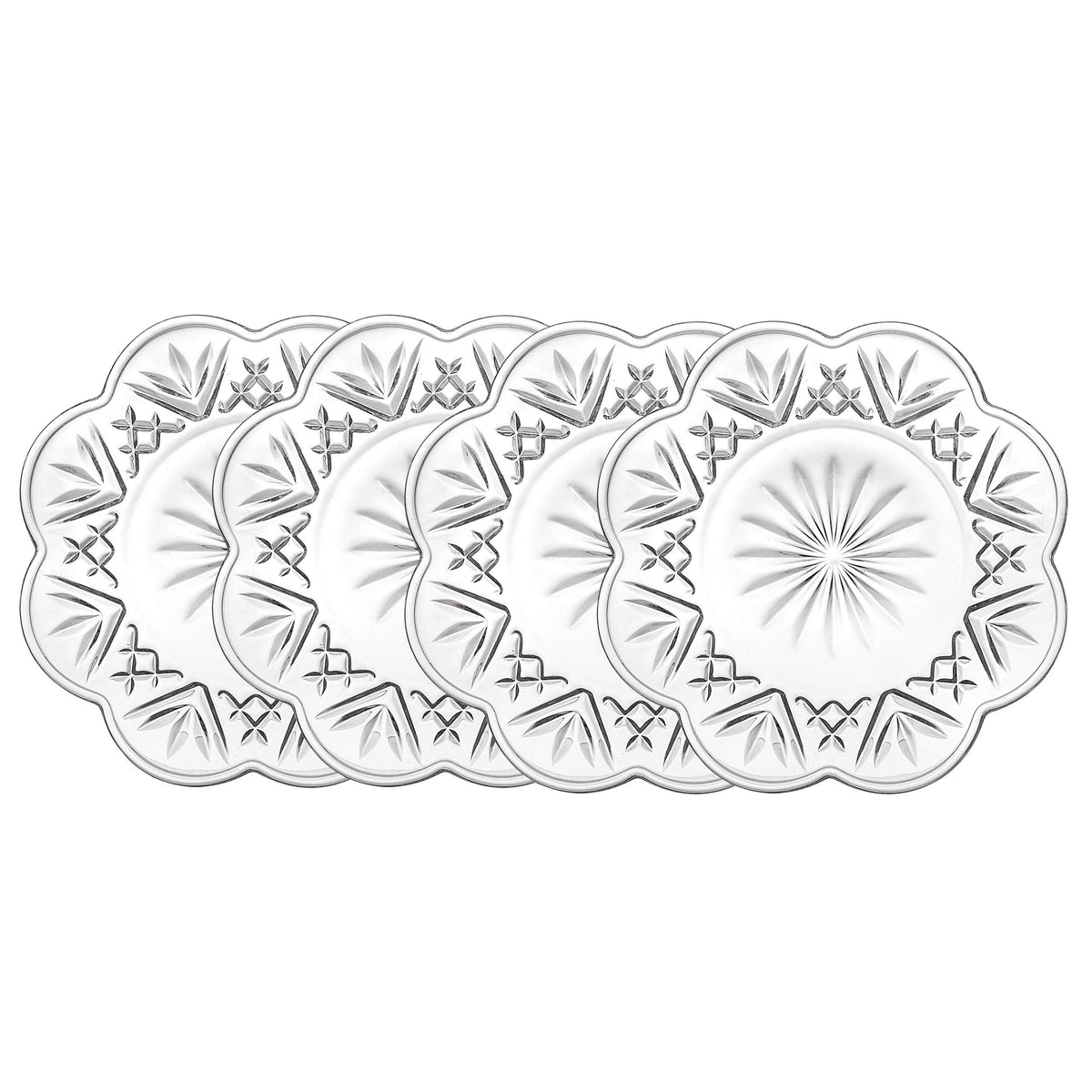 Godinger Dublin canape plates set viewed from above, ideal for entertaining with crystal sparkle