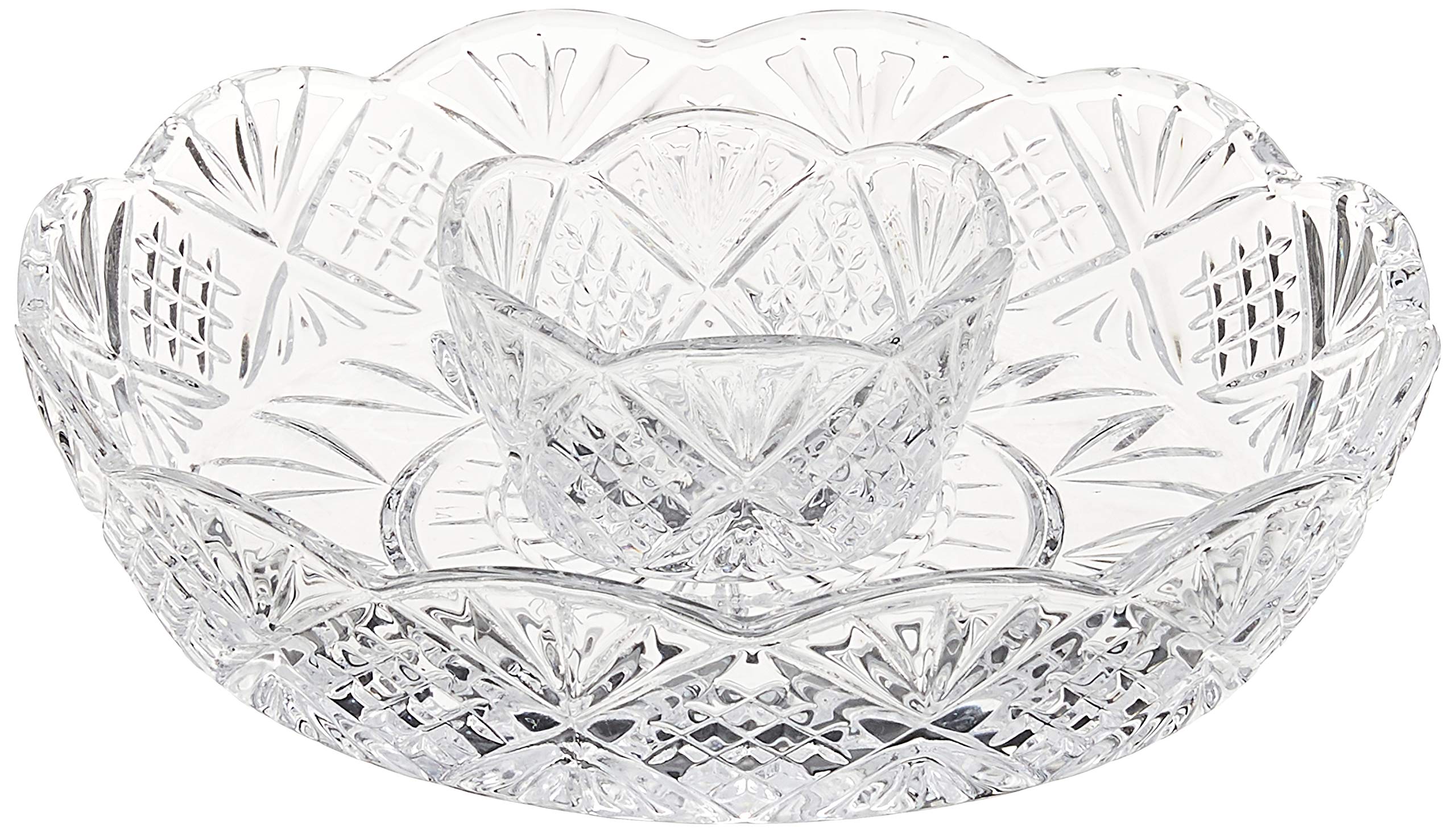 Godinger Dublin 8-inch chip and dip platter ideal for chips and salsa at gatherings