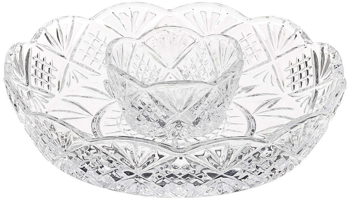 Godinger Dublin 8-inch chip and dip platter ideal for chips and salsa at gatherings