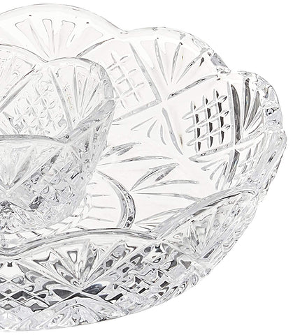 Godinger Dublin crystal dip dish with central well for dips and snacks