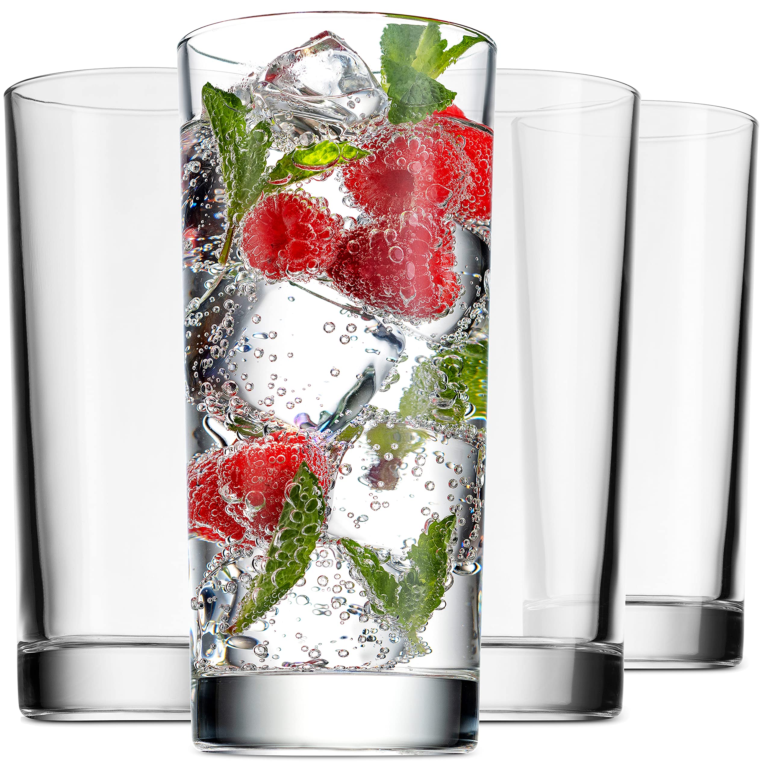 Godinger highball glass, Italian-made, 14oz, for cocktails and water.