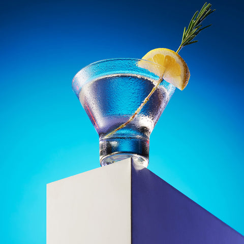 Godinger martini glass with sturdy base ensures stability during use.