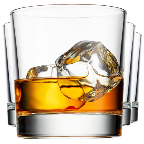 Godinger old fashioned whiskey glasses, Italian-made clarity for elegant sipping.