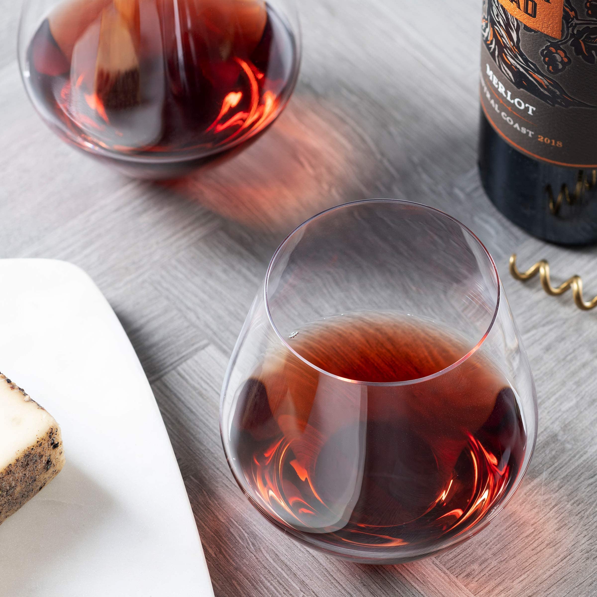 Godinger stemless crystal care: dishwasher-safe cleanup.