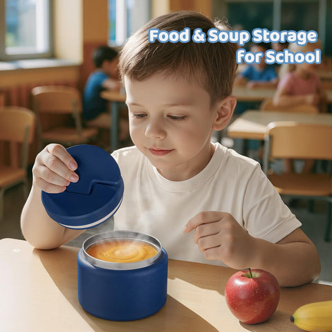 Kid friendly design on Godobo blue soup thermo for easy use