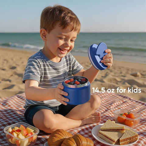 Durable blue stainless steel body of Godobo soup thermo