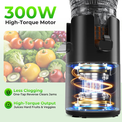 Godspeeds juicer in reverse mode clearing a pulp clog