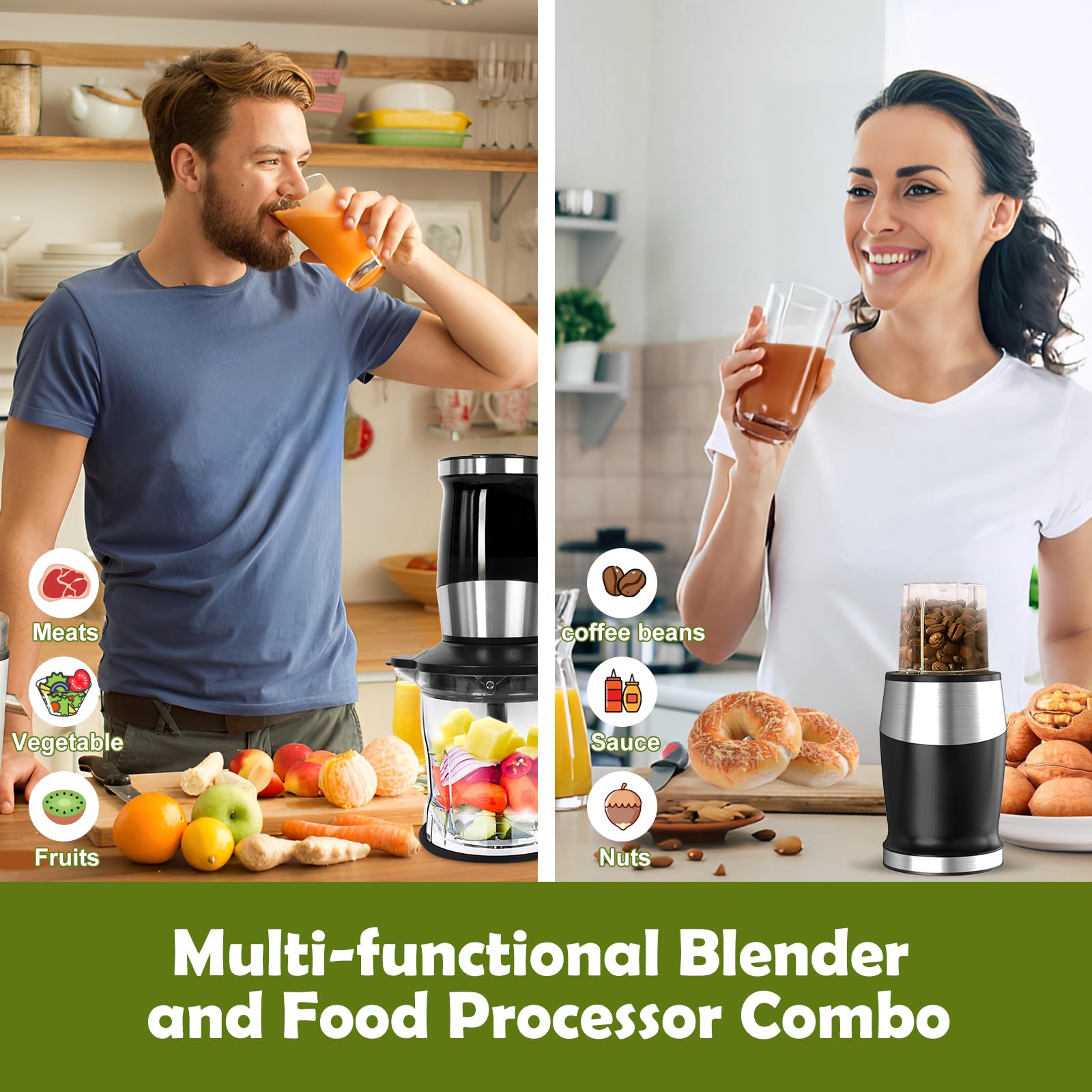 Goelunmy 3-in-1 blender and processor for versatile meals